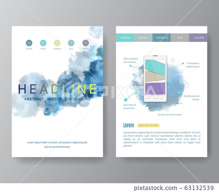 Abstract Aquarelle Background for Business Flyers, Posters and Placards. Mobile Technologies Concept. 63132539