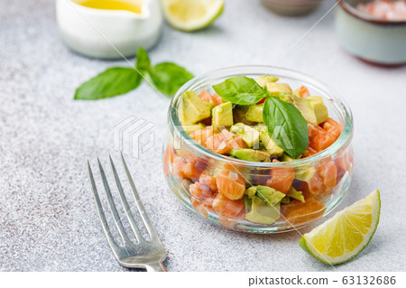 Salmon salad, tartare Salmon salad, tartare 63132686