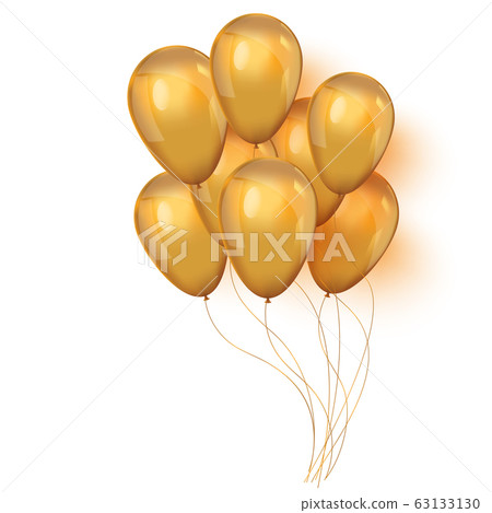 Set of shiny golden balloons for your design Set of shiny golden balloons for your design 63133130