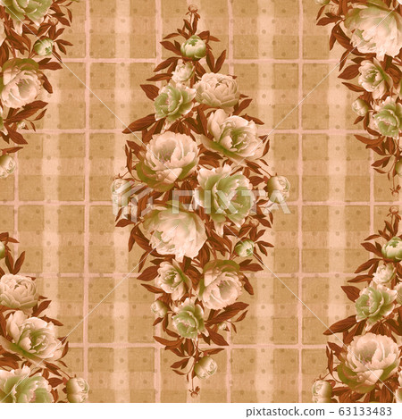 Vintage floral pattern, soft beige background 63133483