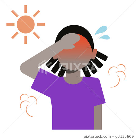Woman sweating outdoors in midsummer Woman sweating outdoors in midsummer 63133609