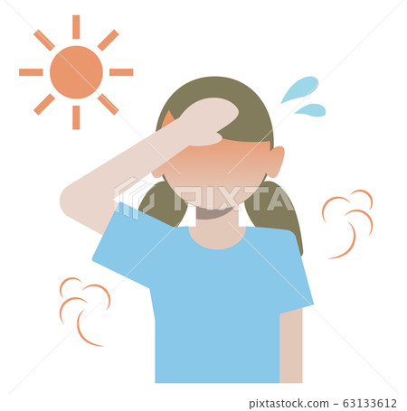 仲夏戶外出汗的女人 仲夏戶外出汗的女人 63133612
