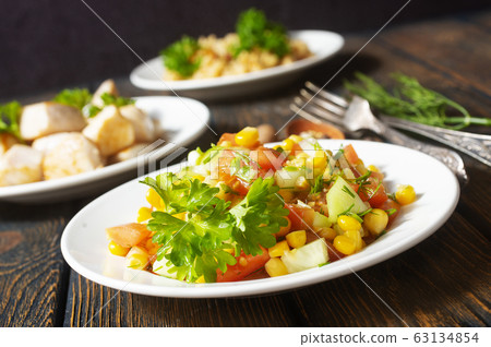 bulgur with meat and vegetables bulgur with meat and vegetables 63134854