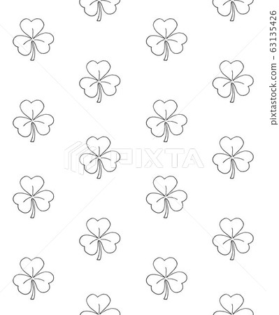 Vector seamless pattern of doodle shamrock clover 63135426