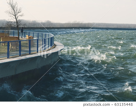 Stormy Waves in Water Dam Stormy Waves in Water Dam 63135448