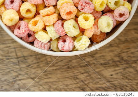 Cereal flakes in bowl with copy space,Breakfast Cereal flakes in bowl with copy space,Breakfast 63136243