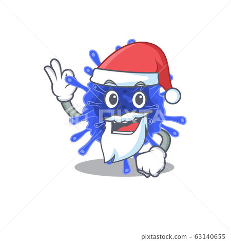 Bacteria coronavirus in Santa cartoon character design showing ok finger 63140655