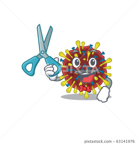Cool Barber corona virus molecule mascot design style 63141976