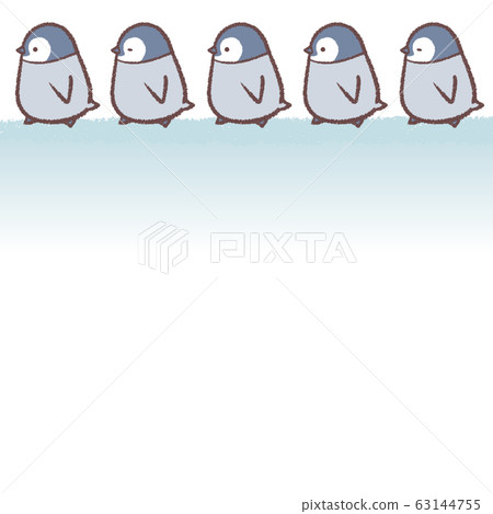Penguin chick walking frame ice 63144755