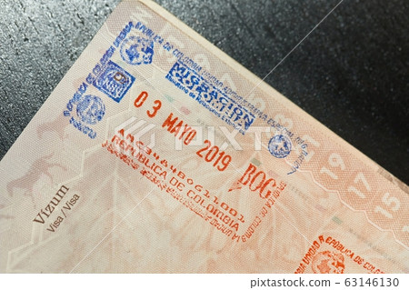 Colombian visa passport stamp Colombian visa passport stamp 63146130