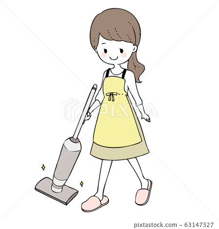 清潔吸塵器的婦女 清潔吸塵器的婦女 63147327