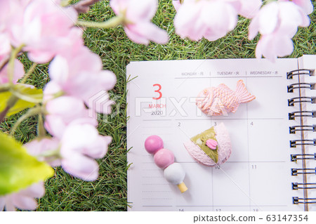 3月日曆花櫻櫻花日本糖果 3月日曆花櫻櫻花日本糖果 63147354