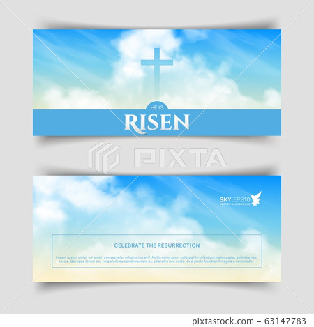 Christian religious design for Easter celebration. Narrow horizontal banners. Christian religious design for Easter celebration. Narrow horizontal banners. 63147783