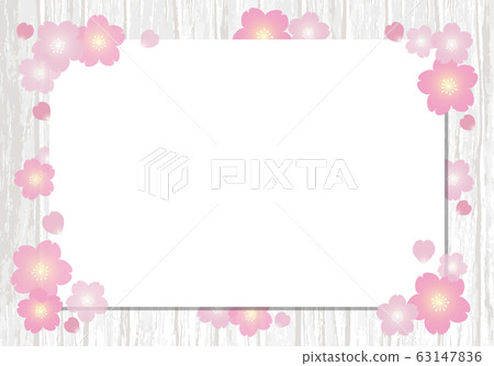 Cherry blossom-scattered message card Cherry blossom-scattered message card 63147836
