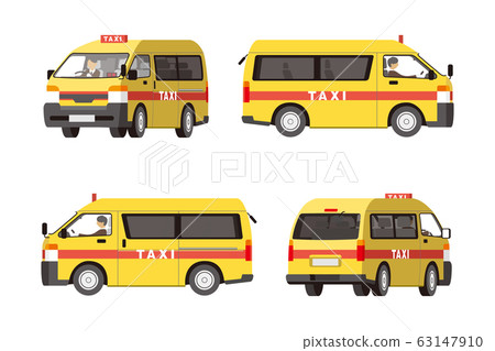 One box, taxi, car, large size, illustration, set One box, taxi, car, large size, illustration, set 63147910