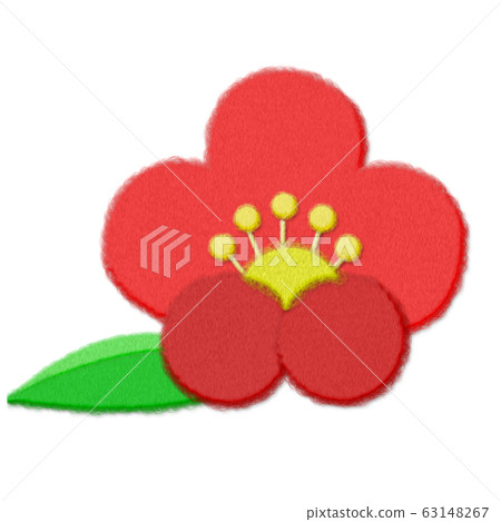 Felt style illustration material plum blossom - Stock Illustration ...