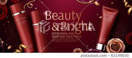 Red skincare set banner ads Red skincare set banner ads 63149030