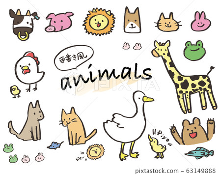 Handwritten animals giraffe dog cat domestic animal pet illustration Handwritten animals giraffe dog cat domestic animal pet illustration 63149888