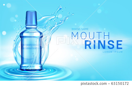 Mouth rinse bottle in water splash promo poster 63150172