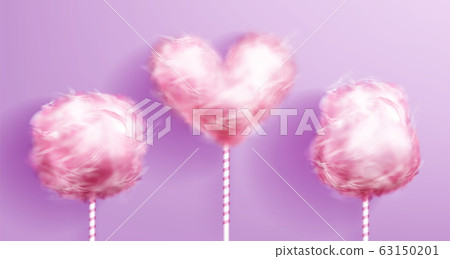 Candy cotton heart shaped on pink striped stick Candy cotton heart shaped on pink striped stick 63150201