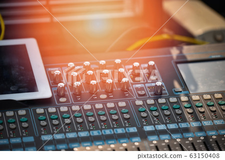 Professional audio mix sound control panel console 63150408