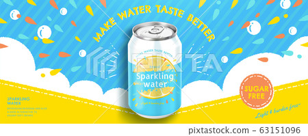 Sparkling water soda ads 63151096
