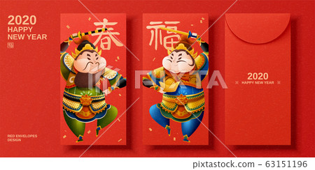 Door god red packets design Door god red packets design 63151196