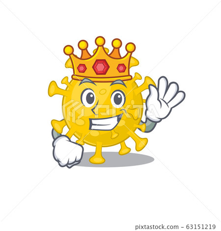 The Royal King of corona virus diagnosis cartoon character design with crown 63151219