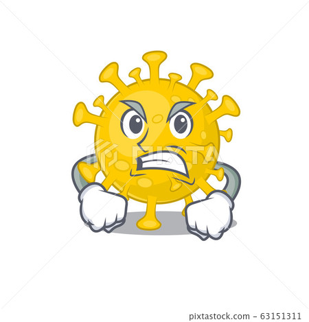 Corona virus diagnosis cartoon character design with angry face 63151311