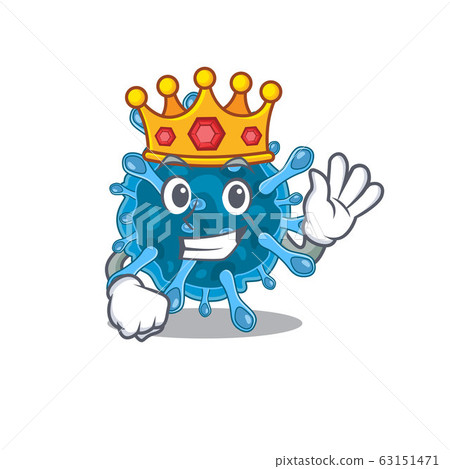 The Royal King of microscopic corona virus cartoon character design with crown The Royal King of microscopic corona virus cartoon character design with crown 63151471