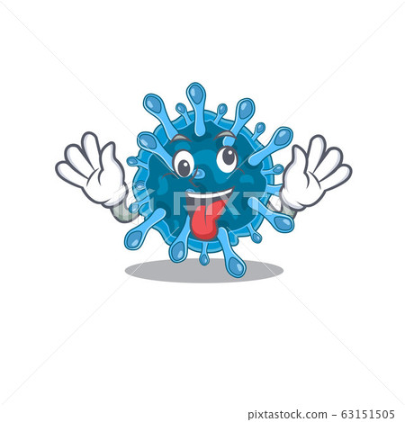 A picture of crazy face microscopic corona virus mascot design style A picture of crazy face microscopic corona virus mascot design style 63151505
