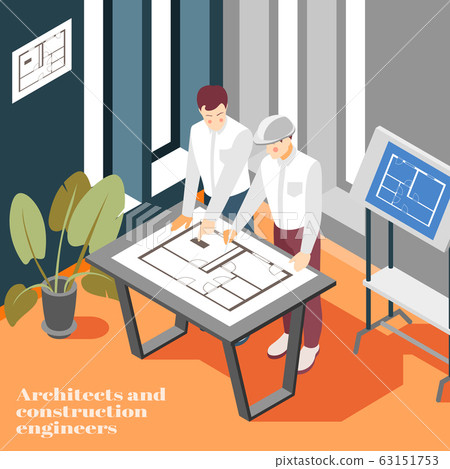 Construction Architecture Engineers Background - Stock Illustration ...