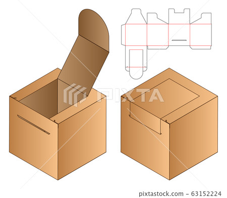 Box packaging die cut template design. 3d mock-up Box packaging die cut template design. 3d mock-up 63152224