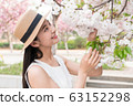 beautiful girl and cherry blossom 63152298