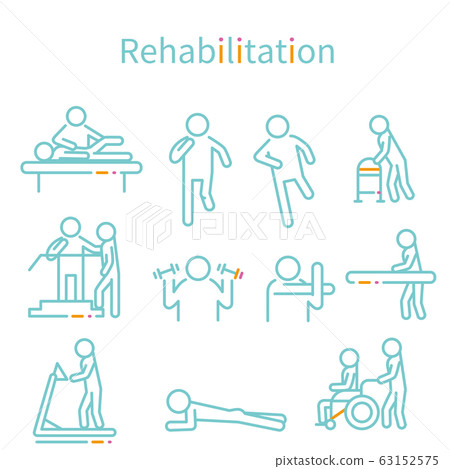 Rehabilitation of 3 color line drawing Rehabilitation of 3 color line drawing 63152575