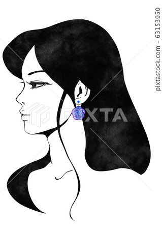 Woman wearing flower pattern earrings Woman wearing flower pattern earrings 63153950