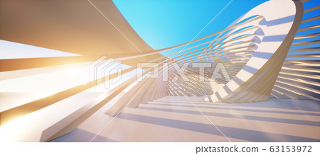 Bright and detailed panoramic landscape: white abstract ring (3D CG rendering digital illustration) Bright and detailed panoramic landscape: white abstract ring (3D CG rendering digital illustration) 63153972