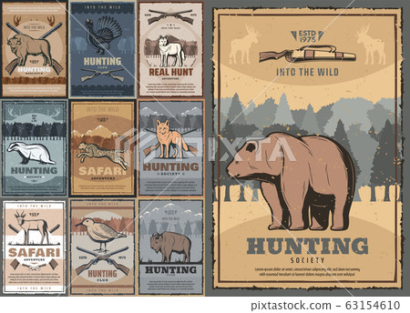 Hunting sport hunting club retro posters Hunting sport hunting club retro posters 63154610