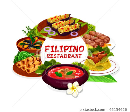 Filipino cuisine dishes round frame Filipino cuisine dishes round frame 63154626