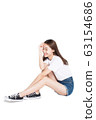 woman over white background 63154686