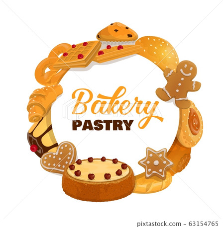 Bakery and pastry desserts round frame Bakery and pastry desserts round frame 63154765