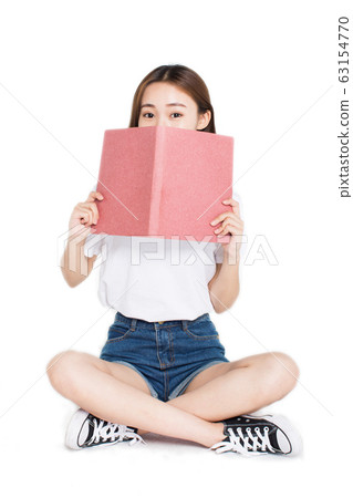 woman over white background 63154770