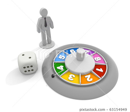 Businessman pieces and roulette. 3D rendering 63154949