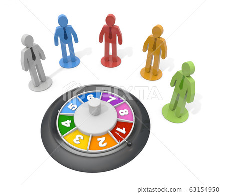 Businessman pieces and roulette. 3D rendering 63154950