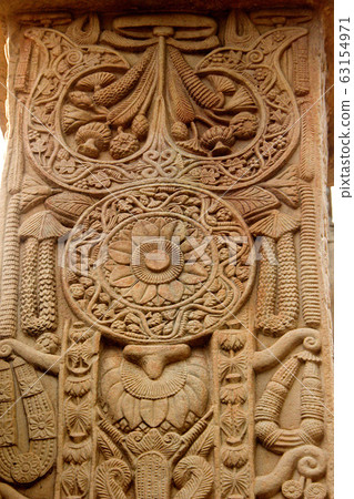 Floral Design on Column at Sanchi 63154971