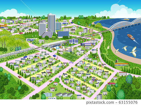 Residential cityscape-A illustration Residential cityscape-A illustration 63155076