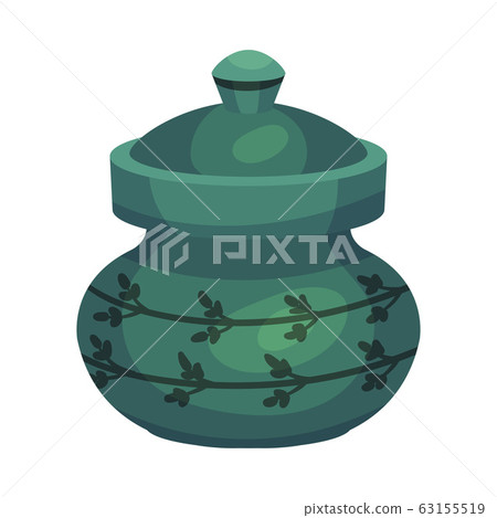 Ceramic Vessel or Container with Handle for Interior and Kitchen Use Vector Illustration Ceramic Vessel or Container with Handle for Interior and Kitchen Use Vector Illustration 63155519