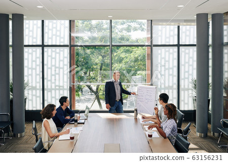 Entrepreneur talking to employees Entrepreneur talking to employees 63156231