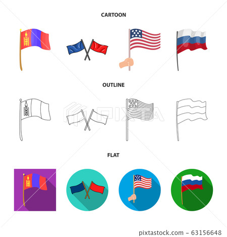 Isolated object of world and flag icon. Collection of world and ribbon stock vector illustration. Isolated object of world and flag icon. Collection of world and ribbon stock vector illustration. 63156648