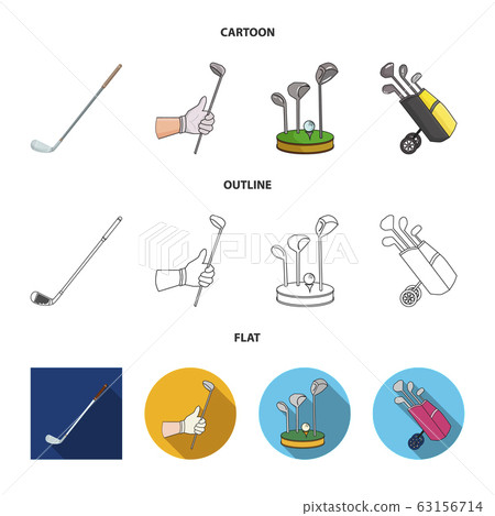 Isolated object of and stick icon. Collection of and golf stock vector illustration. 63156714
